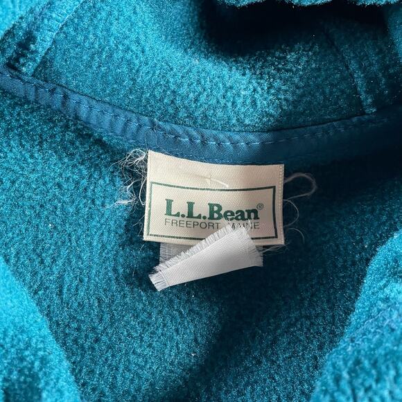 Vintage Women’s L.L. Bean Dark Teal Full Zip Hooded Fleece Jacket - Picture 3 of 5